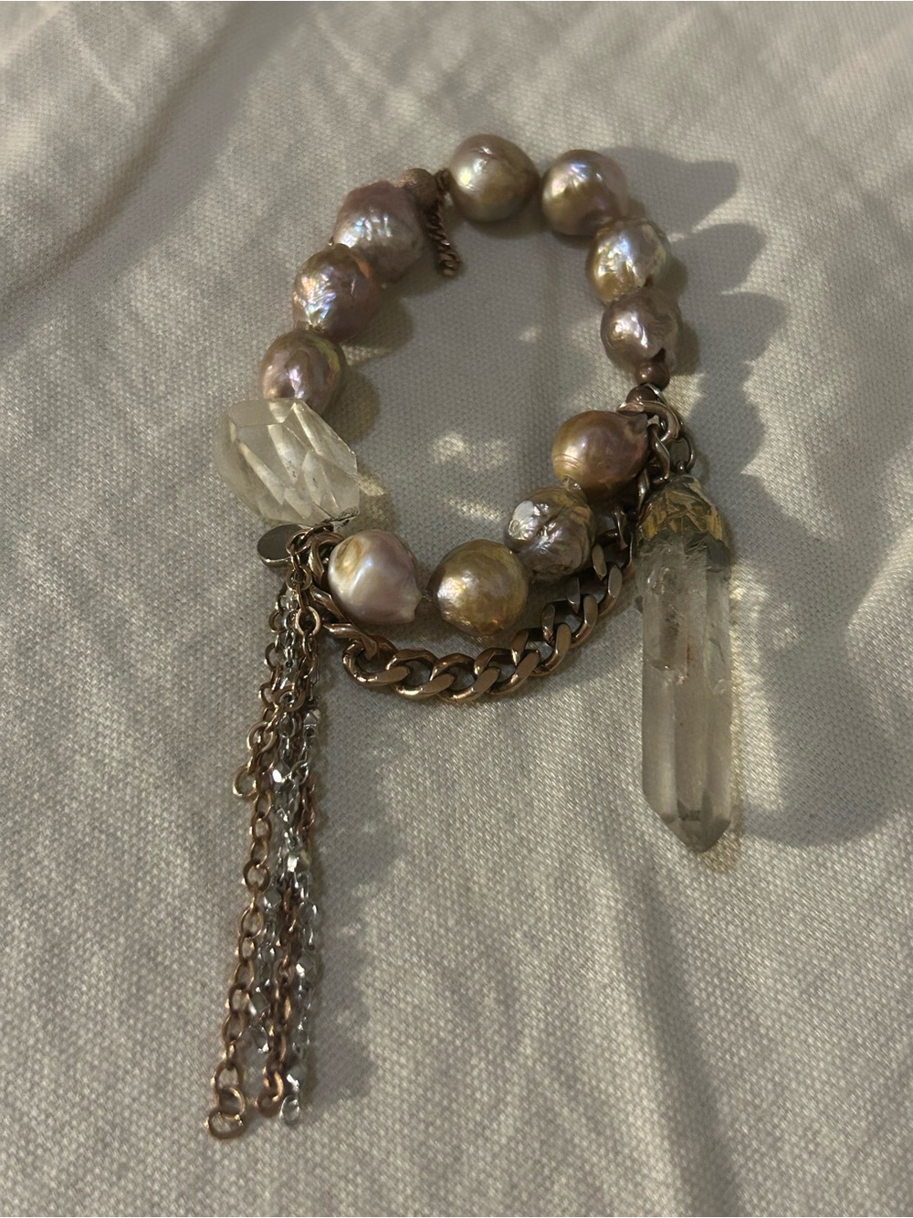 L13 Lovethirteen by heather wells pearl crystal bracelet